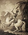 Portrait équestre de Toussaint Louverture sur son cheval Bel-Argent, par Denis Alexandre Volozan, vers 1800