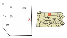Potter County Pennsylvania Incorporated and Unincorporated areas Galeton Highlighted.svg