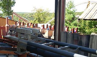 Powder Keg: A Blast into the Wilderness Launched roller coaster at Silver Dollar City
