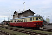 Čeština: Motorový vůz M 262.1168 na železniční stanici Praha-Zličín.