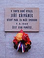 Praha - Vršovice, Petrohradská 20, pamětní deska Jiřího Křivánka