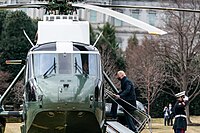 President Joe Biden boards Marine One