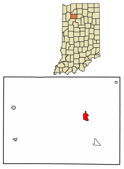 Location of Winamac in Pulaski County, Indiana.