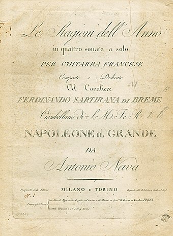 Cover of Ricordi's first publication in 1808