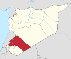 Map of Syria with Rif-dimashq highlighted.