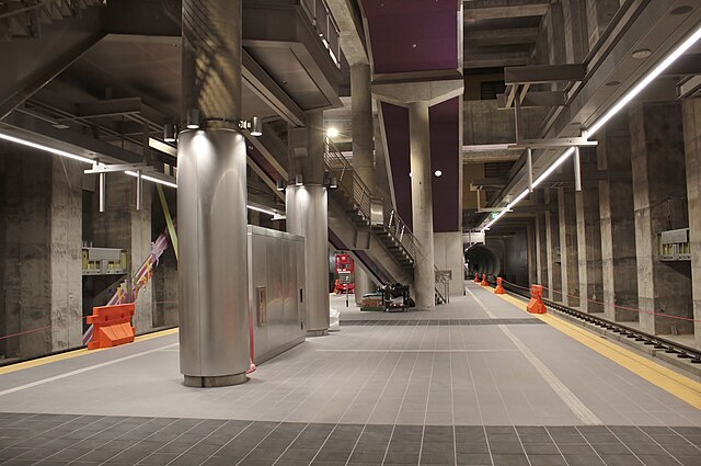 Platform level view in December 2019, prior to opening