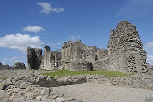 The ruins of Kildrummy Castle which was the seat of early chiefs of Clan Mar. It is believed to have been built during the lordships of Uilleam (William) and Domhnall (Donald) I. Ruins of Kildrummy Castle - geograph.org.uk - 1319488.jpg