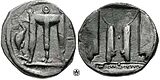 Moneda di Crotone di ront 480-460 prome ku Kristu
