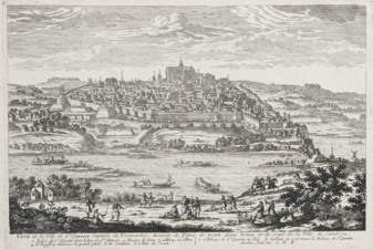 Vue de la ville de Saint-Quentin, gravure de Pierre Aveline, vers 1710. Collection privée.