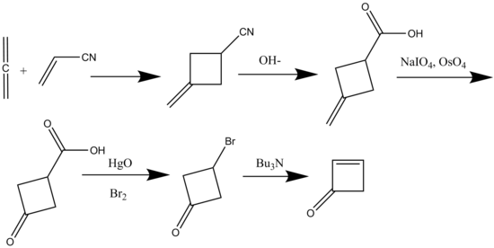 Schéma 7: Syntéza cyklobutenonu