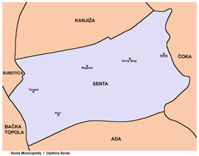 senta srbija mapa Senta (općina) – Wikipedija senta srbija mapa