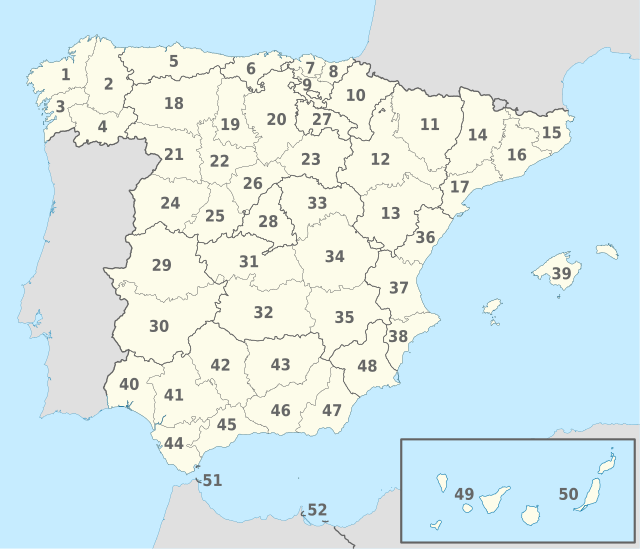 Spain location svg. Regions provinces