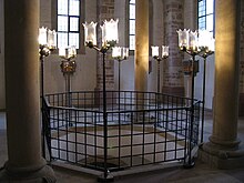 Double chapel of Saint Emmeram and Saint Catherine, upper level with opening to the bottom SpeyerCathedralAfraChapel1.JPG