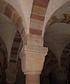 Polychrome arches in the crypt