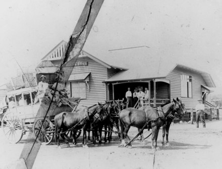 Stagecoach outside the Cloncurry Post Office, circa 1910 Stagecoach outside the post and telegraph office in Cloncurry, ca. 1910.tif