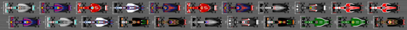 Schema van de startopstelling voor de Chinese Grand Prix van 2014