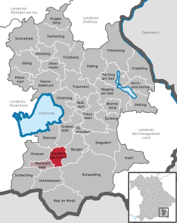 Läget för Staudach-Egerndach i Landkreis Traunstein