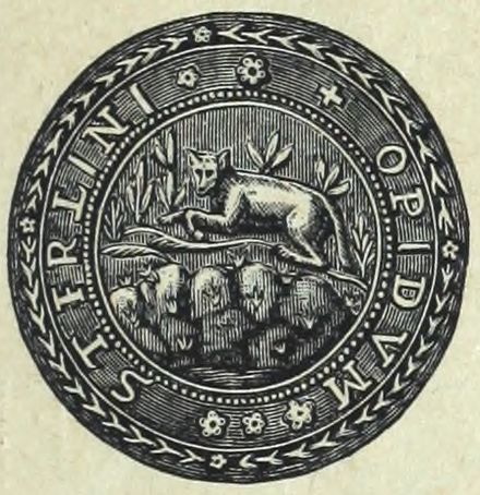 The Wolf Craig Seal. The ancient coat of arms of Stirling also show a wolf upon a rock above a stream.[18]