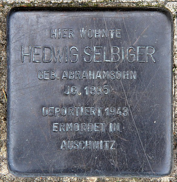 File:Stolperstein Mendelssohnstr 5 (Prenz) Hedwig Selbiger.jpg