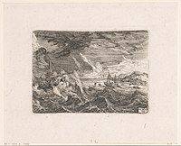 Storm op het Meer van Galilea Schepen in stormachtig weer (serietitel), RP-P-1889-A-14888.jpg