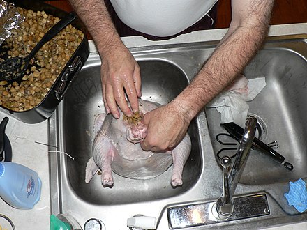 Stuffing a turkey