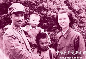 Chu Qing, Su Yu, and their sons Su Rongsheng and Su Hansheng in Shanghai, September 1949 Su Yu and family 1949.jpg