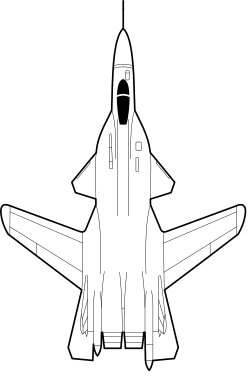 Orthographic projection of the Sukhoi Su-47.