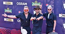 SunStroke Project Eurovision laulukilpailussa 2017 (Vasemmalta oikealle: Sergey Stepanov, Sergei Yalovitsky ja Anton Ragoza)