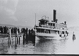Sydney Ferry KOOKOOBURRA at Manly Quarantine Station circa 1935.jpg