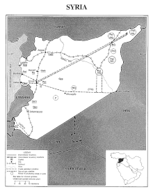 Map of Syrian oil fields and pipelines Syria Oil Map.gif