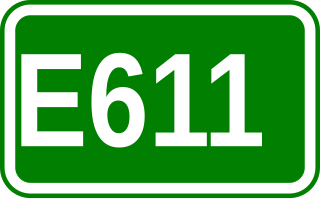 European route E611 road in France