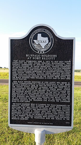 File:Texas Historical marker for Buffalo Soldiers at Fort Elliott.jpg