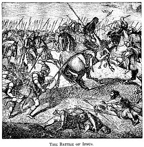 Bitva u Ipsu, kresba z 19. století