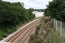 New houses have been built at Grampound Road since the station closed. The Railway Line through Grampound Road - geograph.org.uk - 200286.jpg