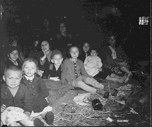 Jewish women and children liberated from a concentration camp by the 71st during final days of World War II in Europe These women and children were liberated when the concentration camp for Jewish prisoners at Lambach, Austria, was overrun by the 71st Infantry Division Death rate at the camp, mostly from starvation, was reputed to(...) - NARA - 531345.gif