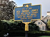 Rev Thomas James, noted as first pastor
