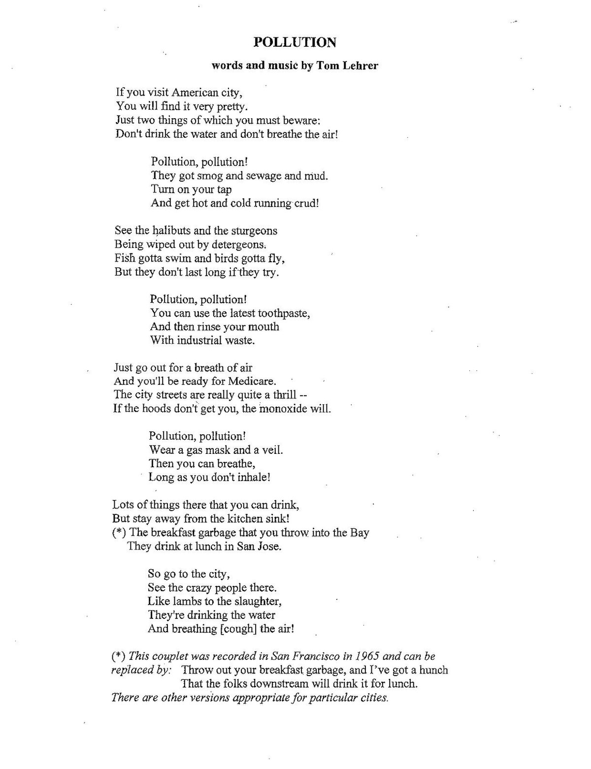 File:Tom Lehrer lyrics, It Makes a Fellow Proud to Be a Soldier.pdf -  Wikimedia Commons