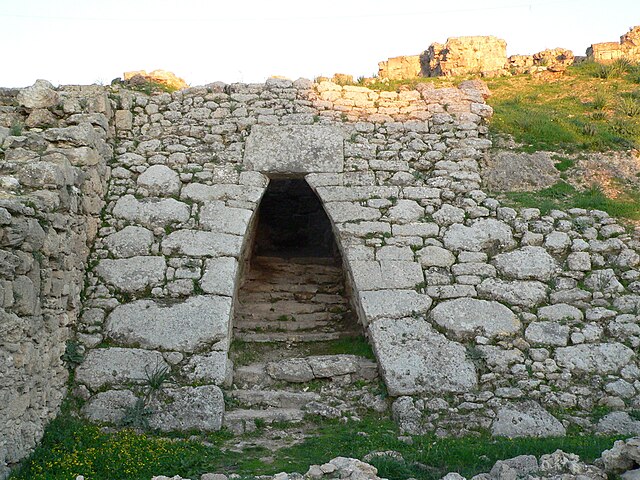 Entrance of the Royal Palace of Ugarit (ancient port city in northern Syria), Bronze Age.