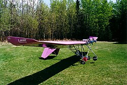 The basic ultralight Ultraflight Lazair is the most produced Canadian-designed aircraft of any category. UltraflightLazairSeriesIIC-ICKY02.JPG