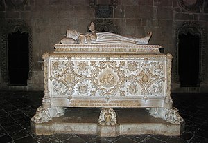 English: The tomb of Vasco da Gama, in the Jer...