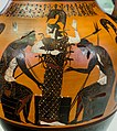 Very early bilingual amphora ARV 11 1 Dionysos with maenads - Achilles and Ajax playing (14)