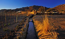 Оросительный канал на винограднике в Аргентине