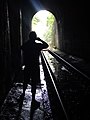 Visitor (Rick Feingold) Photographs Railway Tunnel - Outside Miraflores Locks - Panama Canal - Panama (11441895364).jpg