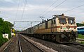 * Nomination Bengaluru to Hazrat Nizamuddin Rajdhani express with a WAP7 near Lingampally Railway Station--Nikhil B 02:23, 15 September 2017 (UTC) * Decline  Oppose Insufficient quality. Sorry. IMO DoF too small, problems with sharpness. Do you use a tripod? --XRay 04:42, 15 September 2017 (UTC) @XRay: Thank you for your reviews, I don't use a tripod, hand-held only. In my urge to keep pic noise free and freeze the motion of the train in the pic, i have used less ISO which meant that the aperture had to be compromised. --Nikhil B 05:22, 15 September 2017 (UTC)