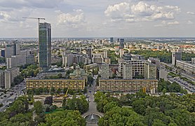 View from the Palace of Culture and Science in Warsaw (Poland)