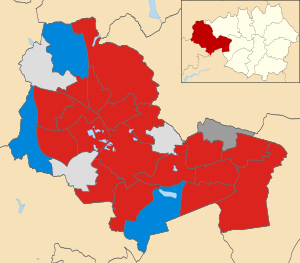 Alegerile locale Wigan din Marea Britanie 2018 map.svg