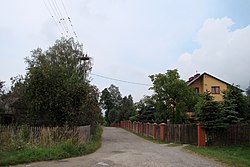 Polski: Wola Raniżowska i Zielonka - droga przez miejscowość oraz bocianie gniazdo