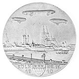 Front side of the commemorative medal minted in 1910.