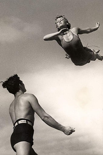 Woman performing a "swallow dive", 1937