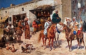 Riders in front of a second-hand shop by Giuseppe Gabani - Musée des Beaux-Arts de Narbonne